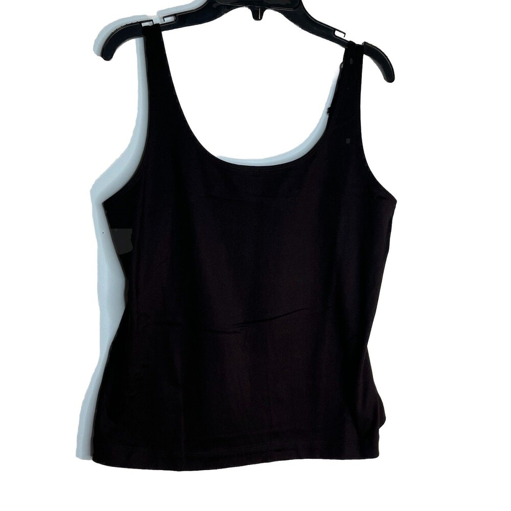 Chicos Scoop Neck Black Basic Layering Tank  Blouse  1 Top M 6 8
